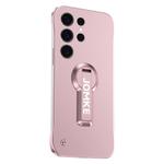 For Samsung Galaxy S24 Ultra 5G Baking Varnish 360 Rotate Holder No Frame PC Phone Case(Pink)