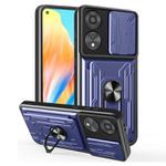 For OPPO A78 4G Global Sliding Camshield TPU+PC Phone Case with Card Slot(Blue)
