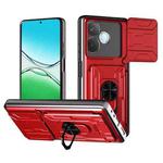 For OPPO A5 Pro 5G Global Sliding Camshield TPU+PC Phone Case with Card Slot(Red)