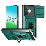 For OPPO A5 Pro 5G Global Sliding Camshield TPU+PC Phone Case with Card Slot(Dark Green)