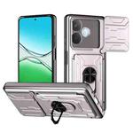 For OPPO A5 Pro 5G Global Sliding Camshield TPU+PC Phone Case with Card Slot(White)