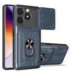 For Realme C61 / C63 Sliding Camshield TPU+PC Phone Case with Card Slot(Grey)