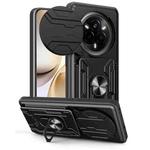 For Realme 14 Pro 5G Sliding Camshield TPU+PC Phone Case with Card Slot(Black)