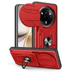 For Realme 14 Pro 5G Sliding Camshield TPU+PC Phone Case with Card Slot(Red)