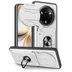 For Realme 14 Pro 5G Sliding Camshield TPU+PC Phone Case with Card Slot(White)