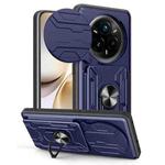 For Realme 14 Pro+ 5G Sliding Camshield TPU+PC Phone Case with Card Slot(Blue)