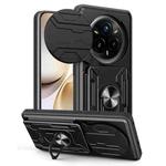 For Realme 14 Pro+ 5G Sliding Camshield TPU+PC Phone Case with Card Slot(Black)