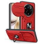 For Realme 14 Pro+ 5G Sliding Camshield TPU+PC Phone Case with Card Slot(Red)