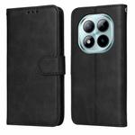 For Xiaomi Poco M7 4G 169mm Classic Calf Texture Flip Leather Phone Case(Black)