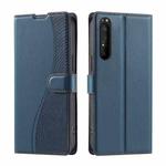 For Sony Xperia 1 IV Voltage Ultra-thin Dot Leather Phone Case(Blue)