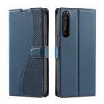 For Sony Xperia 1 III Voltage Ultra-thin Dot Leather Phone Case(Blue)