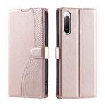 For Sony Xperia 10 III Voltage Ultra-thin Dot Leather Phone Case(Rose Gold)