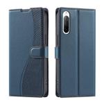 For Sony Xperia 10 III Voltage Ultra-thin Dot Leather Phone Case(Blue)