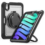 For iPad mini 2024 / mini 6 Honeycomb Hybrid Tablet Case with Handle Holder & Strap(Transparent)