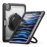 For iPad Pro 11 2022 / Air 10.9 2022 Honeycomb Hybrid Tablet Case with Handle Holder & Strap(Transparent)