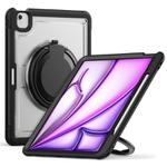 For iPad Air 13 2025 / 2024 Honeycomb Hybrid Tablet Case with Handle Holder & Strap(Transparent)