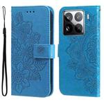 For Xiaomi 15 Pro Seven-petal Flowers Embossing Leather Phone Case(Blue)
