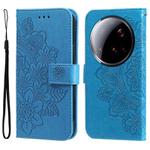 For Xiaomi 15 Ultra Seven-petal Flowers Embossing Leather Phone Case(Blue)