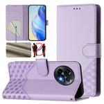 For OnePlus 11R 5G Global Honeycomb Embossing RFID Leather Phone Case(Light Purple)