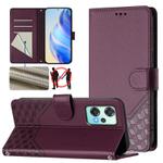 For OnePlus Nord CE 2 Lite / Nord 2 Lite Honeycomb Embossing RFID Leather Phone Case(Violet)