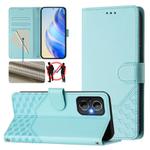 For OnePlus Nord N20 5G Honeycomb Embossing RFID Leather Phone Case(Mint Green)