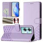 For OnePlus Nord N30 SE 5G Honeycomb Embossing RFID Leather Phone Case(Light Purple)