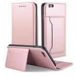 For iPhone 6 Plus / 6s Plus Strong Magnetism Shockproof Horizontal Flip Liquid Feel Leather Case with Holder & Card Slots & Wallet(Rose Gold)