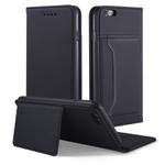 For iPhone 6 / 6s Strong Magnetism Shockproof Horizontal Flip Liquid Feel Leather Case with Holder & Card Slots & Wallet(Black)