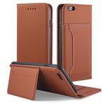 For iPhone 6 / 6s Strong Magnetism Shockproof Horizontal Flip Liquid Feel Leather Case with Holder & Card Slots & Wallet(Brown)