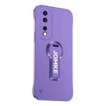 For Honor 80 Baking Varnish 360 Rotate Holder No Frame PC Phone Case(Purple)