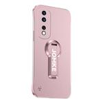 For Honor 80 Baking Varnish 360 Rotate Holder No Frame PC Phone Case(Pink)