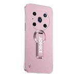 For Honor Magic4 Pro Baking Varnish 360 Rotate Holder No Frame PC Phone Case(Pink)