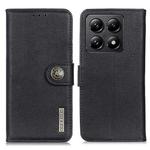 For Xiaomi 14T Pro KHAZNEH Cowhide Texture Horizontal Flip Leather Phone Case(Black)