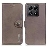 For Xiaomi 14T KHAZNEH Cowhide Texture Horizontal Flip Leather Phone Case(Khaki)