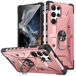 For Samsung Galaxy S24 Ultra 5G Ring Holder Phone Case(Rose Gold)