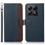 For Xiaomi 14T Pro KHAZNEH Litchi Texture Leather RFID Phone Case(Blue)