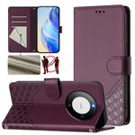 For Huawei Mate 60 Pro / Mate 60 Pro+ Honeycomb Embossing RFID Leather Phone Case(Violet)