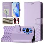 For Huawei nova 12S 4G Honeycomb Embossing RFID Leather Phone Case(Light Purple)