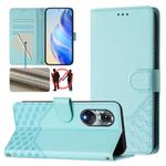 For Huawei nova 9 Honeycomb Embossing RFID Leather Phone Case(Mint Green)