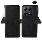 For Xiaomi 14T Pro Genuine Leather Litchi Texture RFID Leather Phone Case(Black)