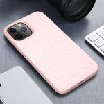 For iPhone 12 / 12 Pro Starry Series Shockproof Straw Material + TPU Protective Case(Pink)