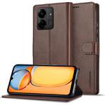 For Xiaomi 14T LC.IMEEKE Calf Texture Leather Phone Case(Coffee)