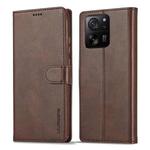 For Xiaomi 14T Pro LC.IMEEKE Calf Texture Leather Phone Case(Coffee)