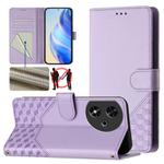 For Honor Play 50 Honeycomb Embossing RFID Leather Phone Case(Light Purple)