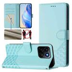 For Honor 200 Smart 5G Honeycomb Embossing RFID Leather Phone Case(Mint Green)