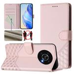 For Honor X30 5G / X9 5G / 4G Honeycomb Embossing RFID Leather Phone Case(Pink)