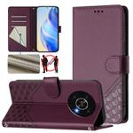 For Honor X30 5G / X9 5G / 4G Honeycomb Embossing RFID Leather Phone Case(Violet)