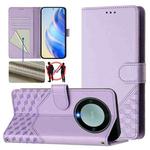 For Honor X40 5G / X9a 5G / Magic5 Lite Honeycomb Embossing RFID Leather Phone Case(Light Purple)