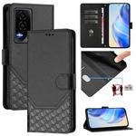 For Honor GT Honeycomb Embossing RFID Leather Phone Case(Black)
