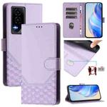 For Honor GT Honeycomb Embossing RFID Leather Phone Case(Light Purple)